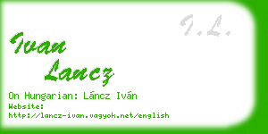 ivan lancz business card