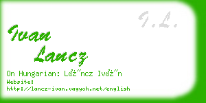 ivan lancz business card